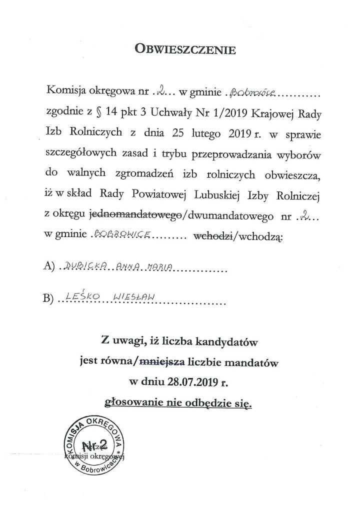 Skan ogłoszenia urzędu